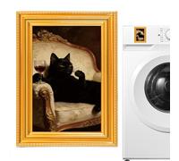 Cat Magnets - Adorable Feline Pattern Sticker, Wooden Frame Decorative Set, Strong Magnetic Fridge Ornament, Interior Aesthetic Function, Stationery Accessory Category, Brown Wood For Workplace Locker