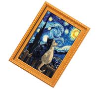 Cat Magnets for Refrigerator - Oil Painting Cats Sign | Wooden Frame Magnets | for Playroom School Workplace Locker Home Kitchen