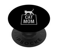 Cat Maman, Crazy Cat Mum PopSockets PopGrip Adhésif