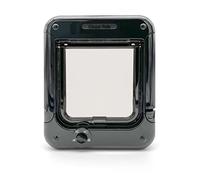 Cat Mate 358 Chatière rotative verrouillable à 4 voies pour chats de petite et moyenne taille pour vitrage simple/multiple, UPVC, mur et bois, noir