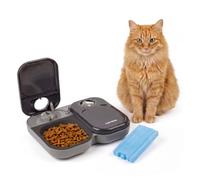 Cat Mate Mangeoire Automatique pour 2 Repas, 400 g par Bol, Nourriture | Quatz Minuteur de 48 heures, 2 bols de 400 g, avec blocs de glace, pour chats et petits chiens, sans application ni WiFi