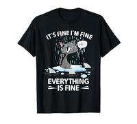 Cat Meme I'm Fine It´s Fine Everything Is Fine Stressed Cat T-Shirt