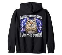 Cat Meme Tout va Bien Je suis la tempête Sweat à Capuche