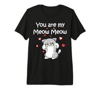 Cat Meow Couples Amoureux Preuve d'amour Saint-Valentin T-Shirt Haut de Gamme