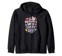 Cat Meowmy's Day Every Day Hearts Stars Pet Lover Sweat à Capuche