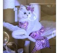Cat Mermaid Costume, Mermaid Tail for Cats, Cat Mermaid Tail for Cats, Mermaid Costume for A Small Dog Or Cat, Cat Mermaid Fishtail Decoration Clothes, Creative Funny Photo Props (Purple, L(5KG-10KG))