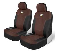CAT MeshFlex Lot de 2 Housses de siège Avant pour Voitures, camions et SUV - Housses de siège Avant compatibles avec airbag - avec Accessoires de Housses, Marron et Noir