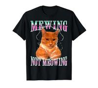 Cat Mewing Meme Mewing Not Meowing T-Shirt, Homme, Noir, M