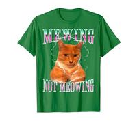 Cat Mewing Meme Mewing Not Meowing T-Shirt, Homme, Vert Kelly, 3XL