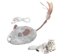 Cat Mice Toy, Electronic Plush Kitten Toy, Feather Tail Cat Toy, USB Rechargeable Mice Toy, Electric Mice Toy, Smart Sensing Cat Toy, Moving Cat Toys, Cat Toys For Exercise, Interactive Cat Toy,