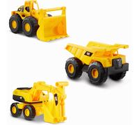 CAT Mini Crew 18 cm Pack de 3 véhicules - Camion benne, Chargeur frontal et Excavatrice