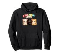 Cat Mom Crew Multi Cat Lady Trois Chatons Amant Cadeau Sweat à Capuche