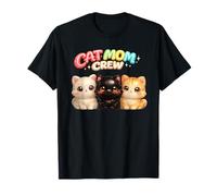 Cat Mom Crew Multi Cat Lady Trois Chatons Amant Cadeau T-Shirt