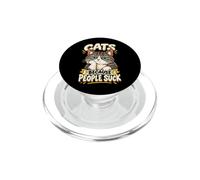 Cat Mom Feline Lover People Suck Blague PopSockets PopGrip pour MagSafe