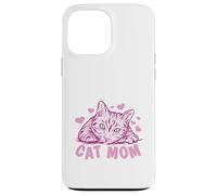 Cat Mom Feline Lover Pink Kitty Hearts Design Coque pour iPhone 13 Pro Max