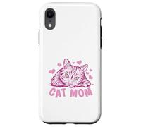 Cat Mom Feline Lover Pink Kitty Hearts Design Coque pour iPhone XR