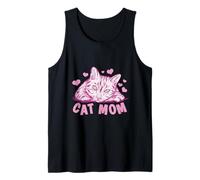 Cat Mom Feline Lover Pink Kitty Hearts Design Débardeur