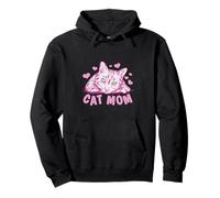 Cat Mom Feline Lover Pink Kitty Hearts Design Sweat à Capuche