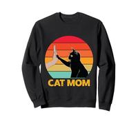 Cat Mom Funny Cat Lover Black Cat Five Vintage Sweatshirt