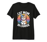 Cat Mom in Charge T-Shirt Haut de Gamme