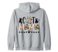 Cat Mom Love Paws and Whiskers Fête des Mères Sweat à Capuche