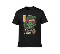 Cat Monster God Cthulhu Mythos Comic Unisex T-Shirt Printed Tee Graphic Top Men T-Shirt Black L