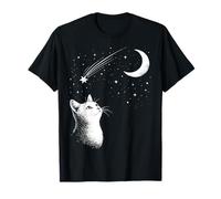 Cat Moon Stars Celestial Vintage Art Society T-Shirt