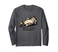 Cat Mother I Am But Skin and Bones Funny Fat Cat Amoureuse Manche Longue