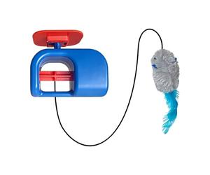 Cat Mouse Toy, Squeaky Self Play Toy for Kitties with Elastic String, Automatic Bouncing Plush Prey for Claw Grinding, Hanging Doorway Teaser with ABS Buckle for Home Bedroom and Pet Health Fitness