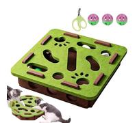 Cat Nail File Box - Boîte interactive à ongles chat pour l'entretien des griffes et le plaisir de jeu, boîte à gratter et puzzle en bois avec 3 boules de clochette, papier de verre à l'intérieur avec