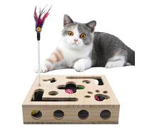 Cat Nail File Box Wooden Interactive Grooming Toy Scratch Puzzle Enrichment Box for Indoor Cats, Claw Care Exercise Mental Stimulation, Durable Pet Grooming Scratching Activity Toy