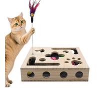 Cat Nail File Box, Wooden Pet Grooming Board Set, for Indoor Kitten Claw Care Use Activity, Size 30x26x7cm 11.81x10.24x2.76in Scratch Puzzle Enrichment Exercise Training Device Home System