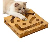 Cat Nail File Box - Wooden Scratcher With Bell Ball, Interactive Toys Alternative To Clippers, Scratching Nail File Box For Cats, For Indoor Pet Scratching Boredom Mental Stimulation Training Play