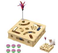 Cat Nail File Enrichment Box, Cat Felt Scratch Puzzle Box, Cats Puzzle, Stress-Free Nail Care Alternative to Clippers & Grinders, Interactive Toy for Indoor Cats (I)