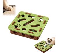 Cat Nail File Enrichment Box, Cat Scratch Puzzle Enrichment Box, Interactive Felt Cats Puzzle Toy with Bell for Indoor Cats Scratching and Hunting Mental Felt Maze Boxes (Green A)
