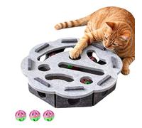Cat Nail File Enrichment Box for Indoor Cats, Cat Scratch Puzzle Enrichment Box with Rolling Bell Balls, A Playtime Experience That Keeps Your Furry Friend Happy and Engaged (Gray,Round)