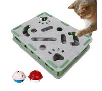 Cat Nail File Enrichment Box | Silent Trimmer Interactive - With 2 Bell Balls Felt Cat Puzzle Box,for Grooming Play Couch Carpet Furniture Protection Kitten Puppy Small Medium Large Breed Indoor