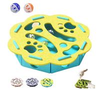 Cat Nail File Enrichment Box with 2 Bell Balls, Funny Cat Nail File Scratcher, Mental Felt Maze Puzzle for Scratching Hunting Play (B)