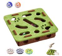 Cat Nail File Enrichment Box with 2 Bell Balls, Funny Cat Nail File Scratcher, Mental Felt Maze Puzzle for Scratching Hunting Play (C)