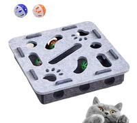Cat Nail File Enrichment Box with 2 Bells, Cat Nail File Box, Puzzle Maze Toy for Indoor Cats Self Play Fun, Encourages Healthy Scratching (Type-C)