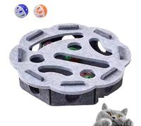 Cat Nail File Enrichment Box with 2 Bells, Cat Nail File Box, Puzzle Maze Toy for Indoor Cats Self Play Fun, Encourages Healthy Scratching (Type-D)