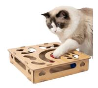 Cat Nail File Enrichment Box, Wooden Nail File Box for Indoor Cats Self Play, Scratching & Hunting Fun Durable | Easy Disassembly | Snacks Can Be Stored (M)