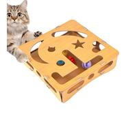 Cat Nail File Scratcher Box, Interactive Pet Grooming Toy, 11.8x11.8x3.38in Enrichment Scratching Board with Ball Play Feature, Sturdy Claw Filing System, Furniture Protection Design, Indoor Cat Use