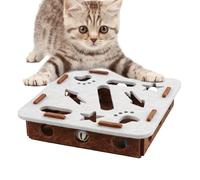 Cat Nail Scratcher, Fun Felt Puzzle with 2 Bell Balls, 11.81x11.81x2.76in Scratching Box, Interactive Play Toy with Exercise Stimulation, Floor Activity Style, Home Accessories for Kitten & Pet Games