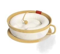 Cat Nest Bed, 5.12 inches Coffee Cup Shape Basket Pad Mat for Desk Window Car Chair Couch Table, Cotton Rope Warm Pet with Soft Cozy Cushion, House Christmas Winter Play Sleeping Indoor for Kittens