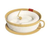 Cat Nest Bed - Mat De Coussinets De Tasse De Tasse De Café Durable De Longue Durée | Corde En Coton Tissé Pour Animaux De Compagnie Chauds Conception Sécurisée Pour Le Bureau De La Fenêtre Chaise Voit