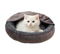 Cat Nest, Cozy Puppy Bed, 23.62x23.62x5.51inches, Round Covered Design, Warm Donut Shape, Soft Calming Material, Portable Size, Ideal for Kittens, Small Dogs, Travel, Outdoor Use, and Winter Sleeping