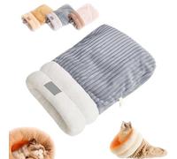 Cat Nest Sleeping Bag,Cat Winter Warm Sleeping Bag,Pet Hideaway Sleeping Cuddle Cave,Soft Plush selfs Warming Washable Cat Beds,360° Warm Semienclosed Cat Sleeping Bag Bed,Pet Snuggle Sack (Gray, L)