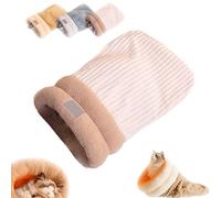 Cat Nest Sleeping Bag,Cat Winter Warm Sleeping Bag,Pet Hideaway Sleeping Cuddle Cave,Soft Plush selfs Warming Washable Cat Beds,360° Warm Semienclosed Cat Sleeping Bag Bed,Pet Snuggle Sack (White, M)