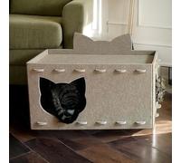 Cat Nesting Box - Cat Scratch House | Cave de refroidissement en feutre de chaton | Lit de tunnel de chaton en feutre | Détachable en feutre spacieux chat nidium | Assemblage de puzzle à double couche